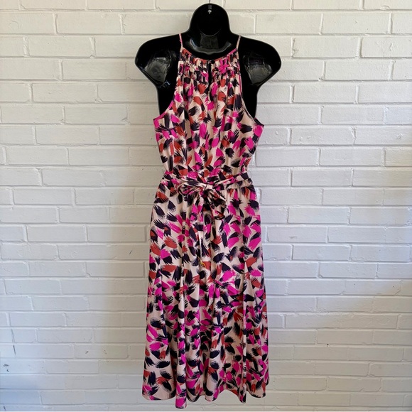 Catherine Malandrino Halter Midi in Pink, Cream, Orange & Black | SZ 4 EUC! - Picture 6 of 11